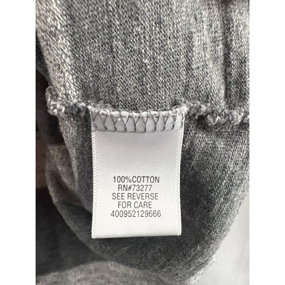 Croft & Barrow Womens Petite Medium Gray & White Striped 3/4 Sleeve Top Cotton - Picture 6 of 6